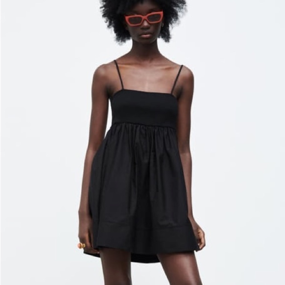 Zara Contrasting Voluminous Minidress